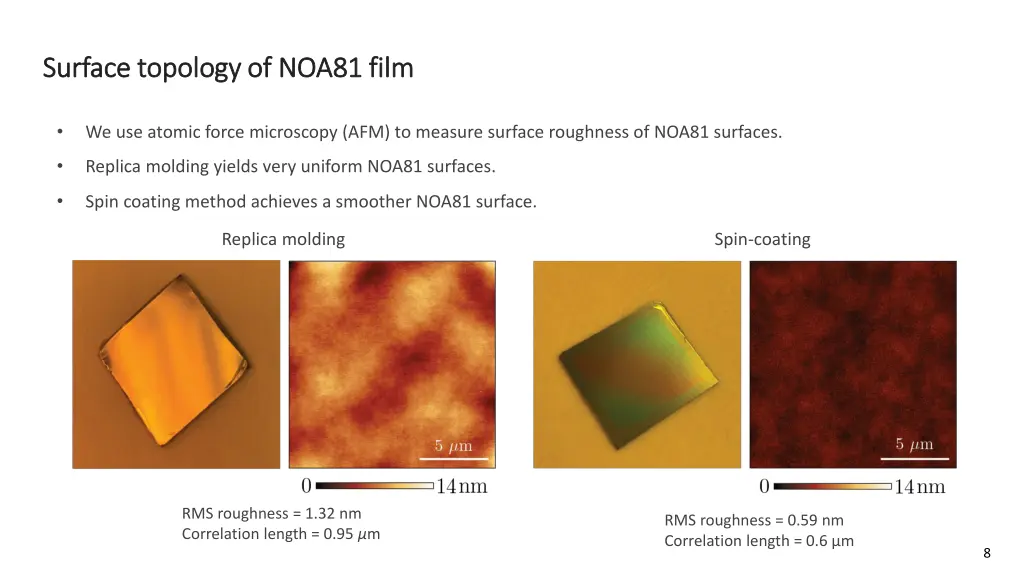 surface topology of noa81 film surface topology