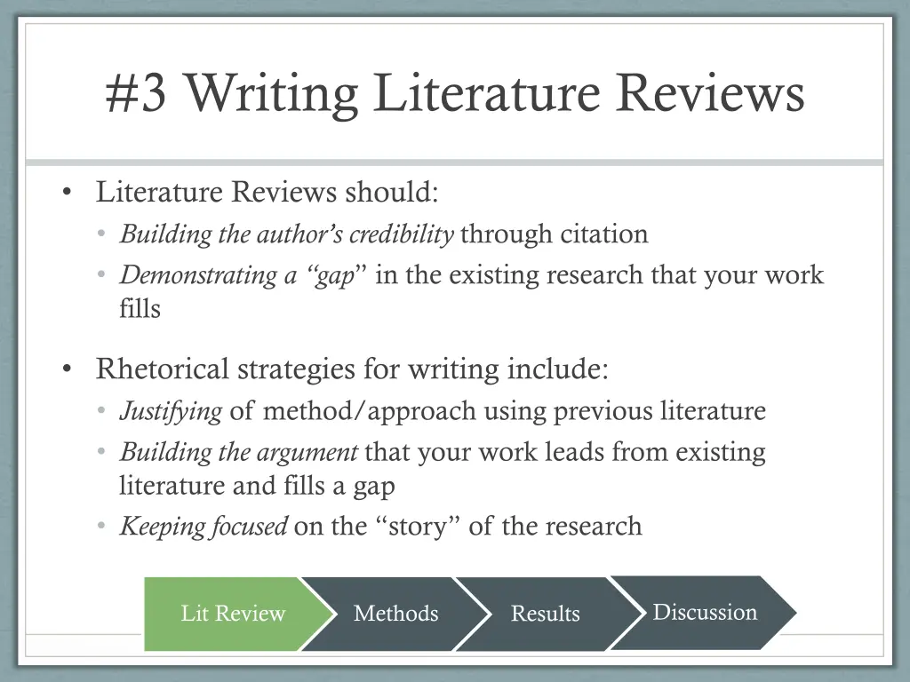 3 writing literature reviews