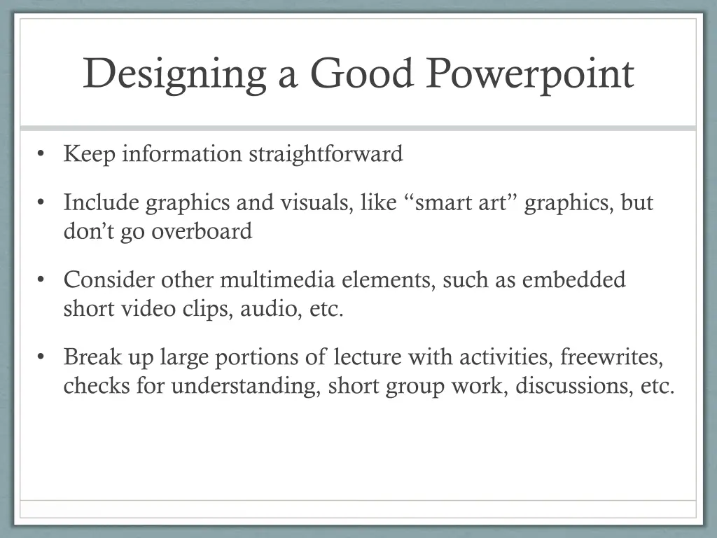 designing a good powerpoint