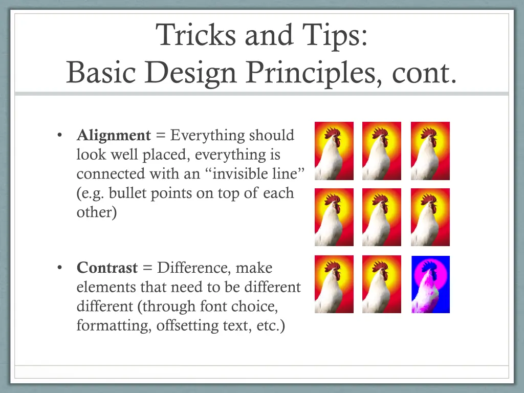 tricks and tips basic design principles cont