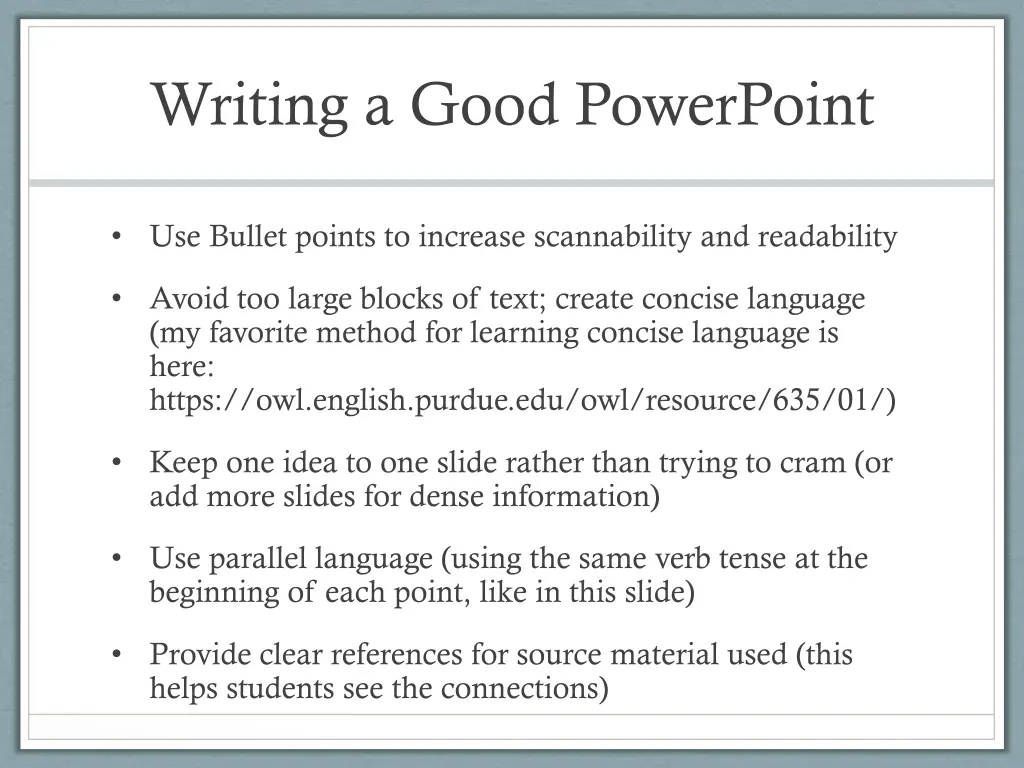 writing a good powerpoint