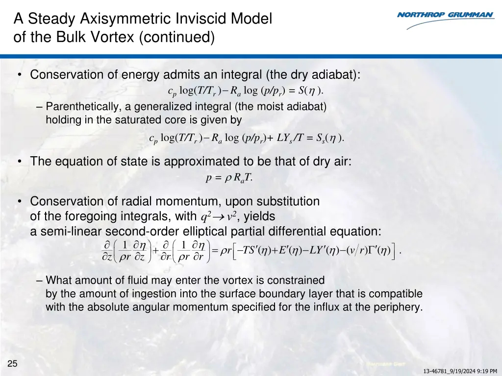 a steady axisymmetric inviscid model of the bulk 1