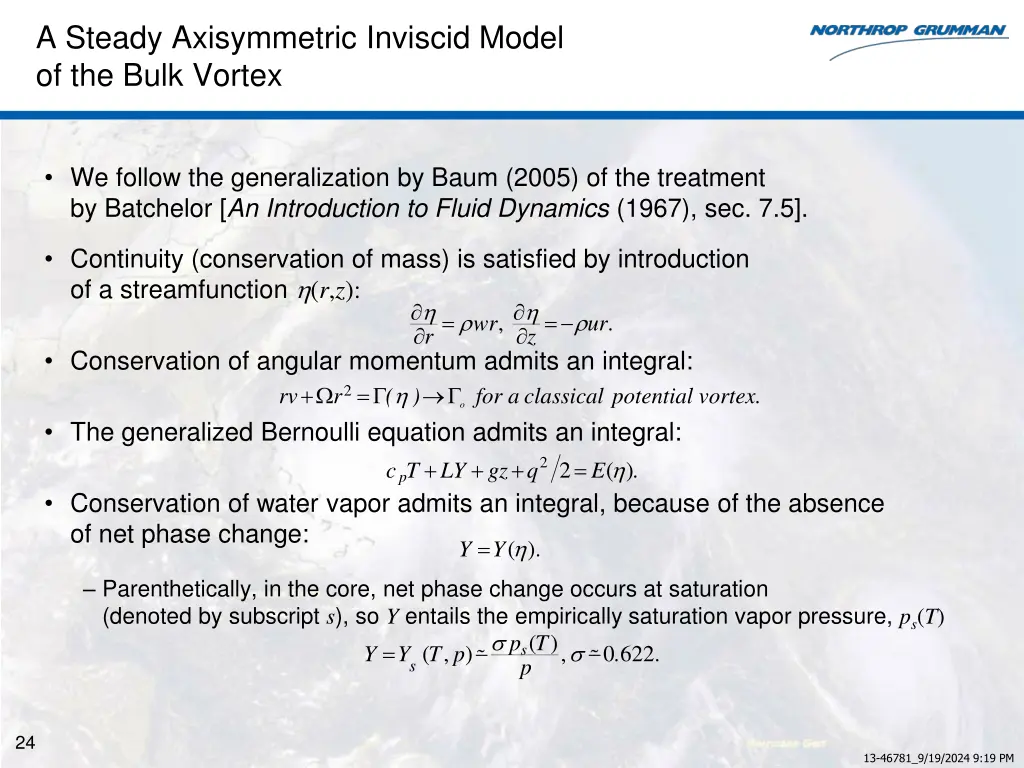 a steady axisymmetric inviscid model of the bulk