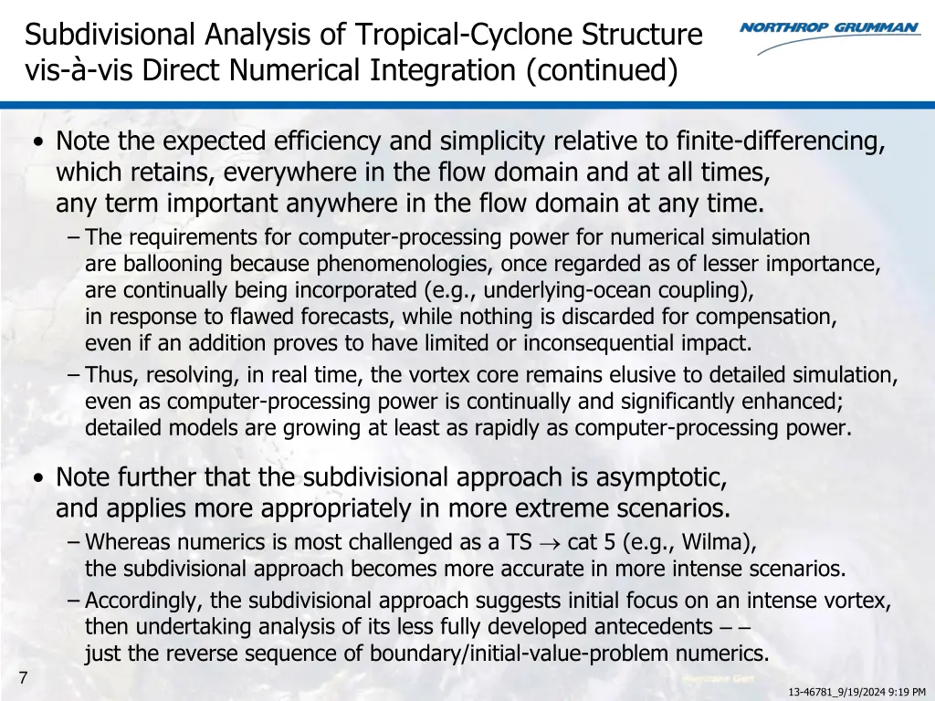 subdivisional analysis of tropical cyclone 1