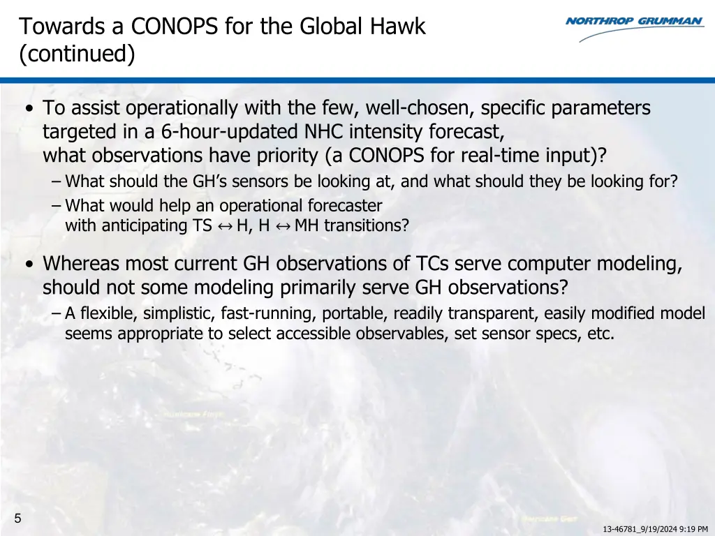 towards a conops for the global hawk continued