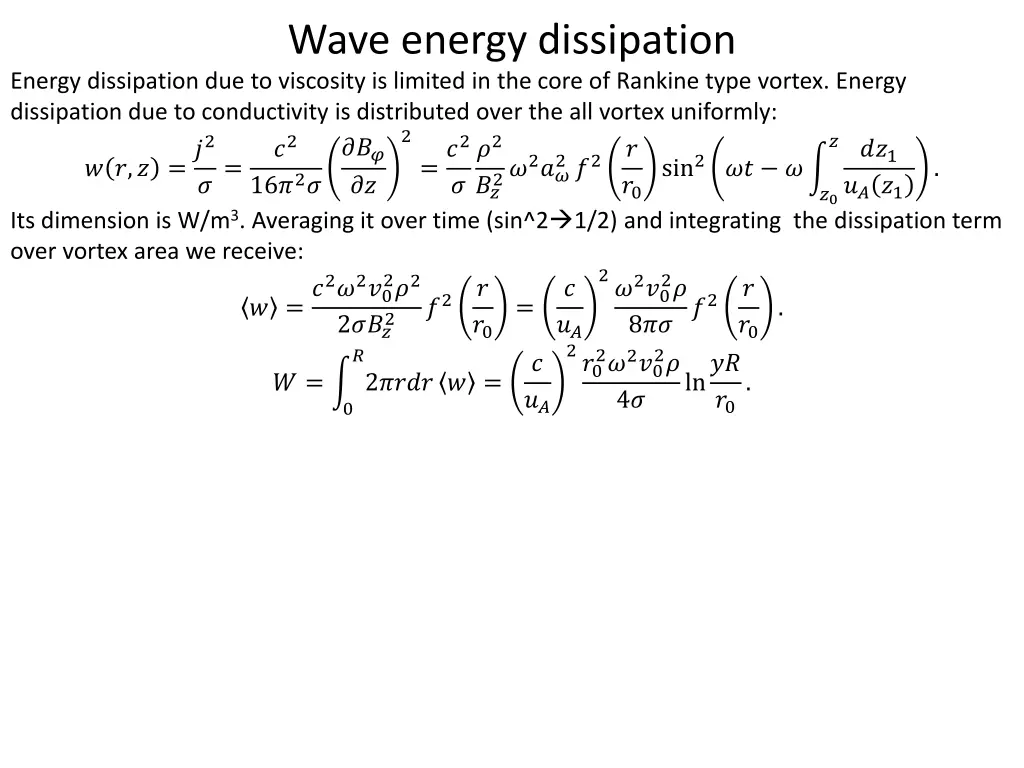 wave energy dissipation