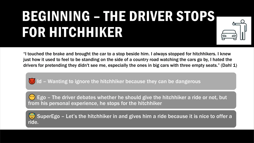 beginning the driver stops for hitchhiker