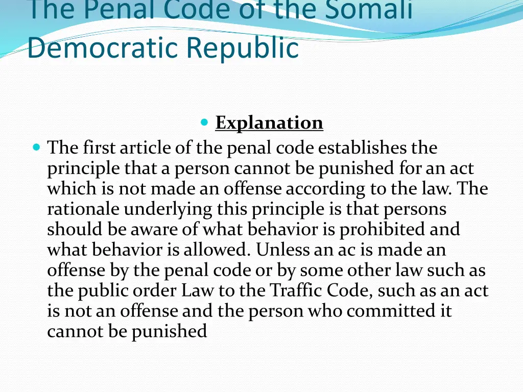 the penal code of the somali democratic republic