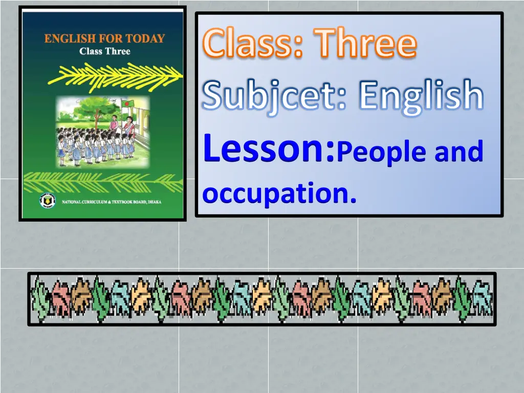 class three subjcet english lesson people