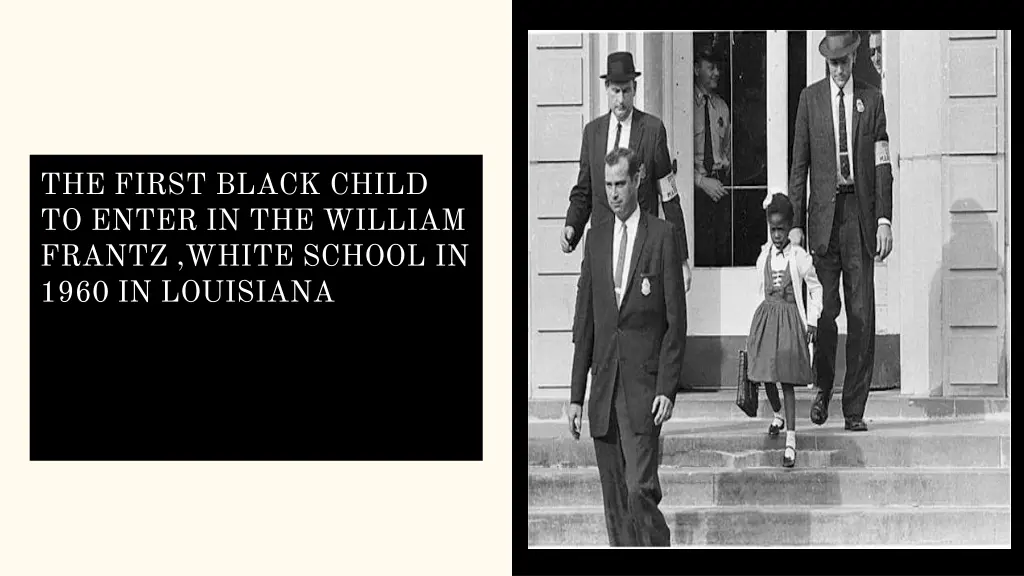 the first black child to enter in the william