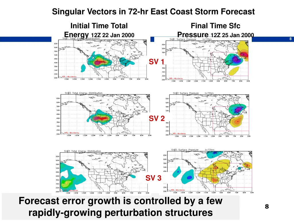 singular vectors in 72 hr east coast storm