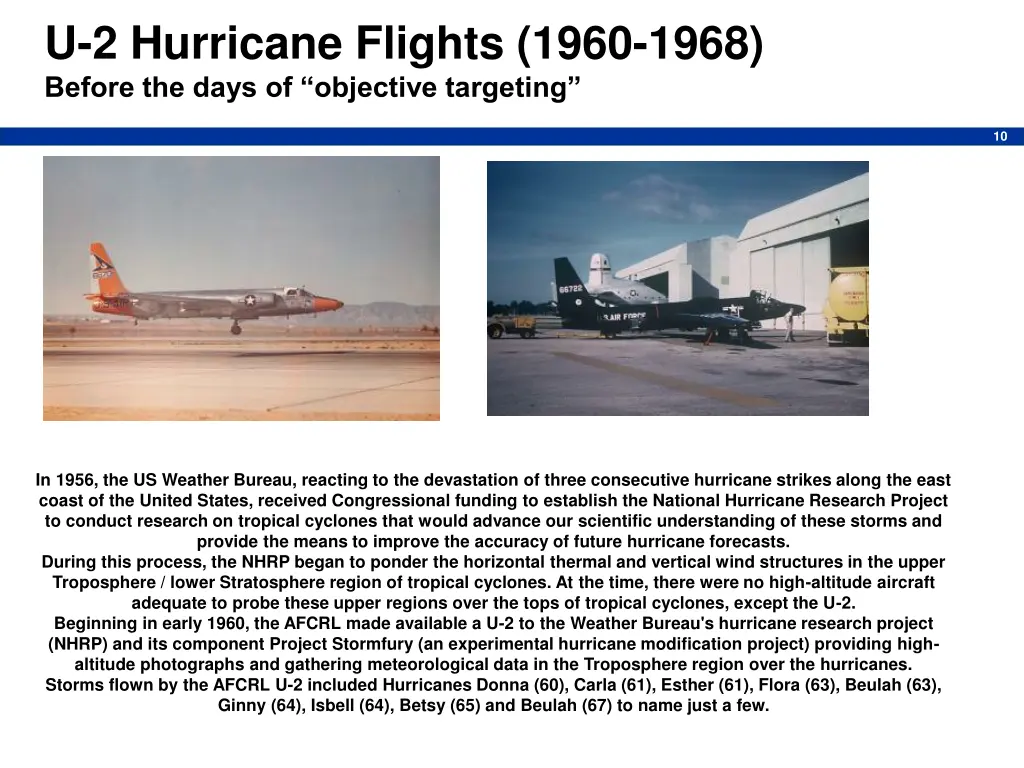 u 2 hurricane flights 1960 1968 before the days