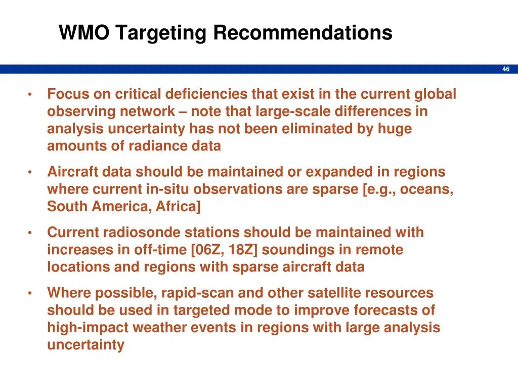 wmo targeting recommendations