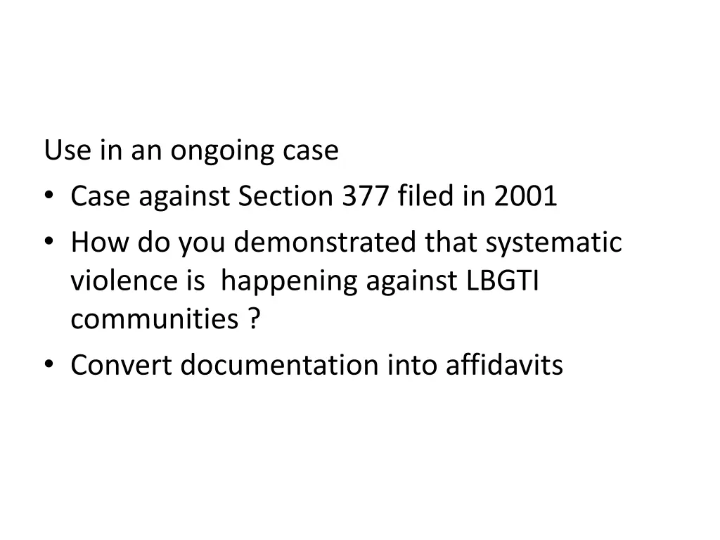 use in an ongoing case case against section