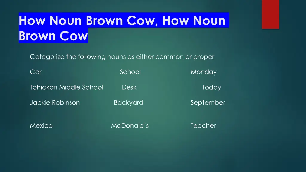 how noun brown cow how noun brown cow