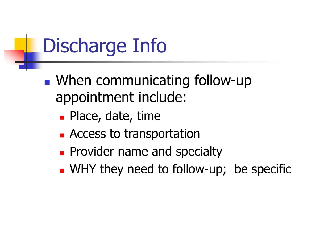 discharge info