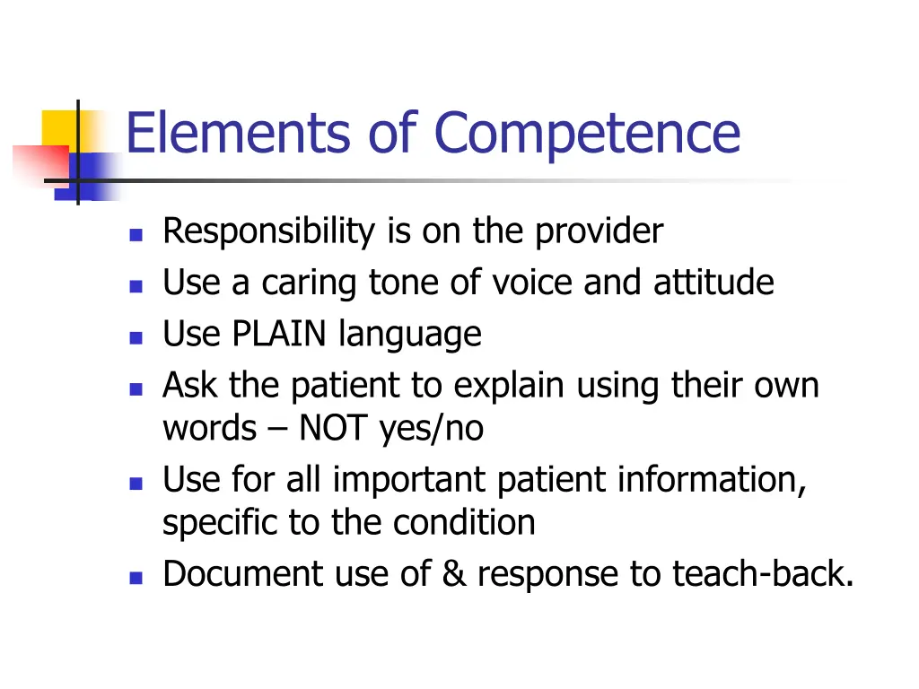 elements of competence