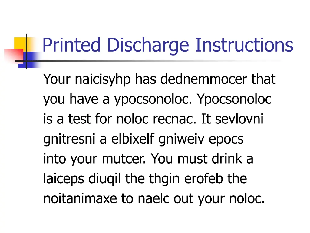 printed discharge instructions