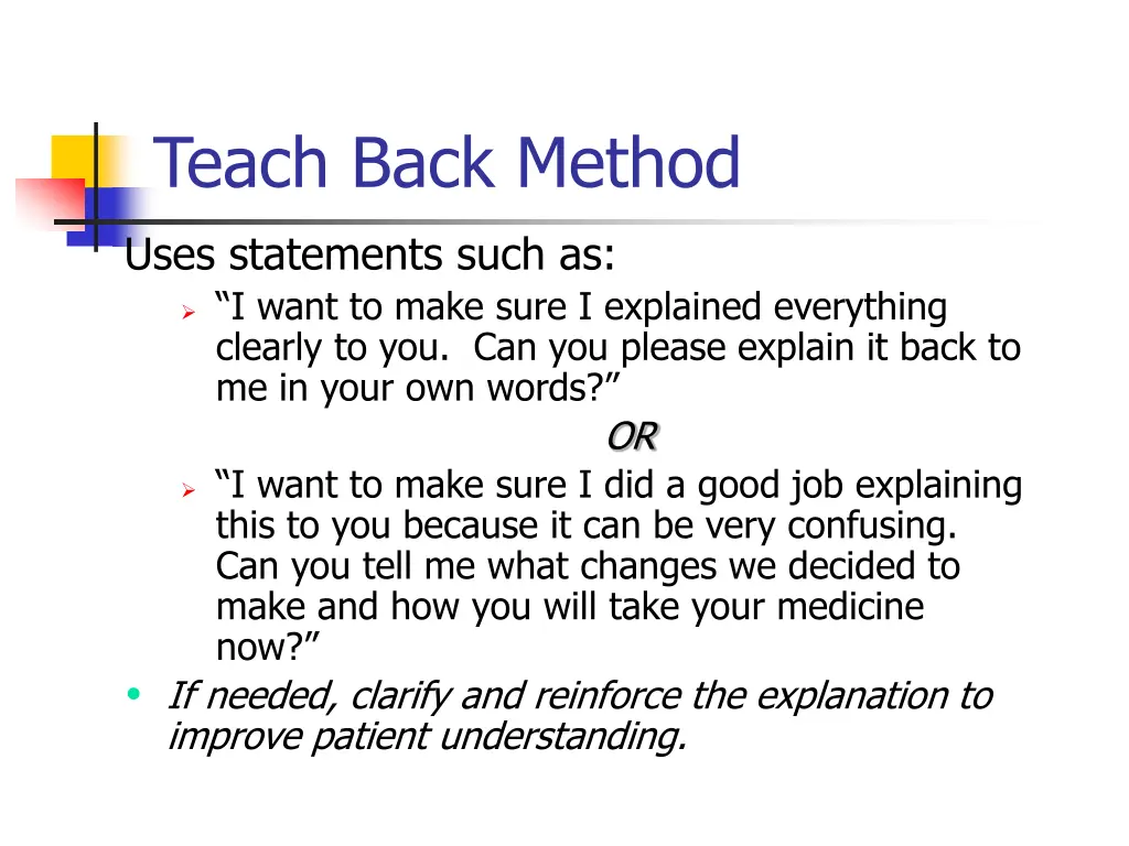 teach back method