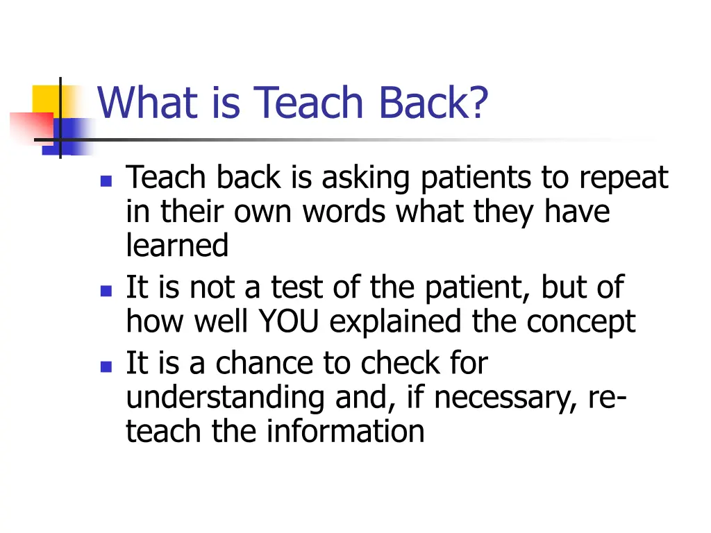 what is teach back