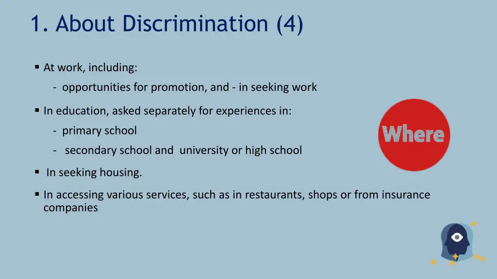 1 about discrimination 4