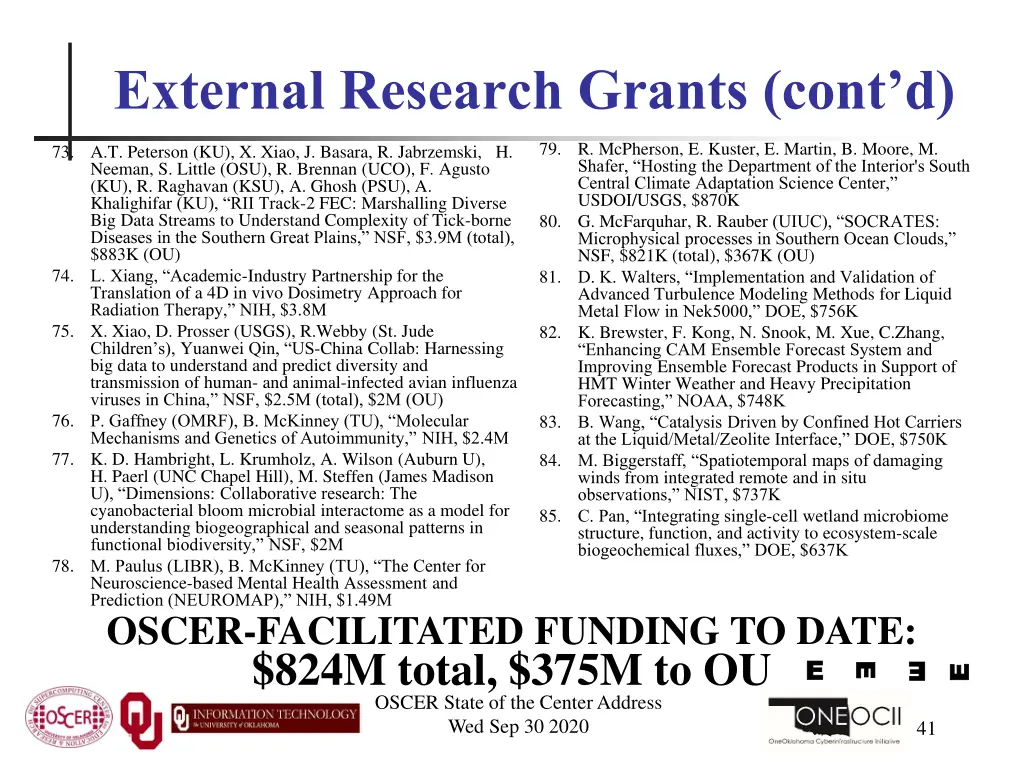 external research grants cont d 4