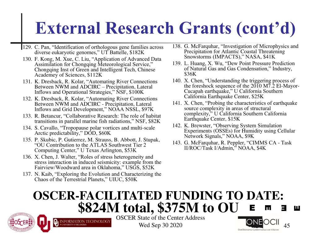 external research grants cont d 8