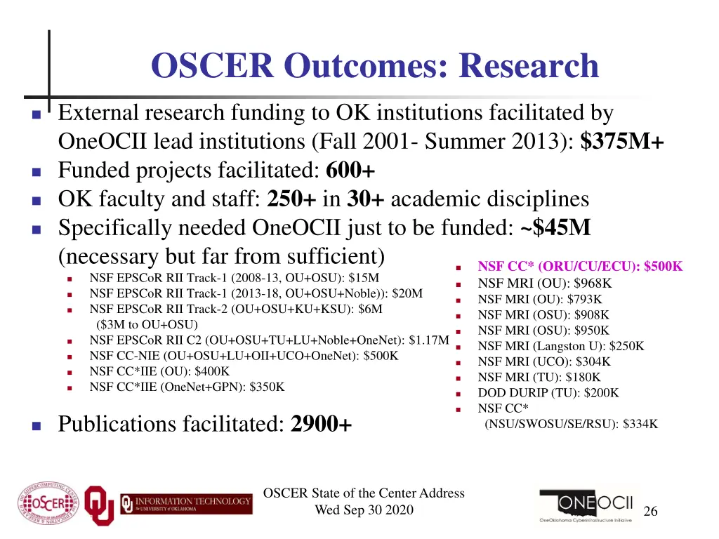 oscer outcomes research