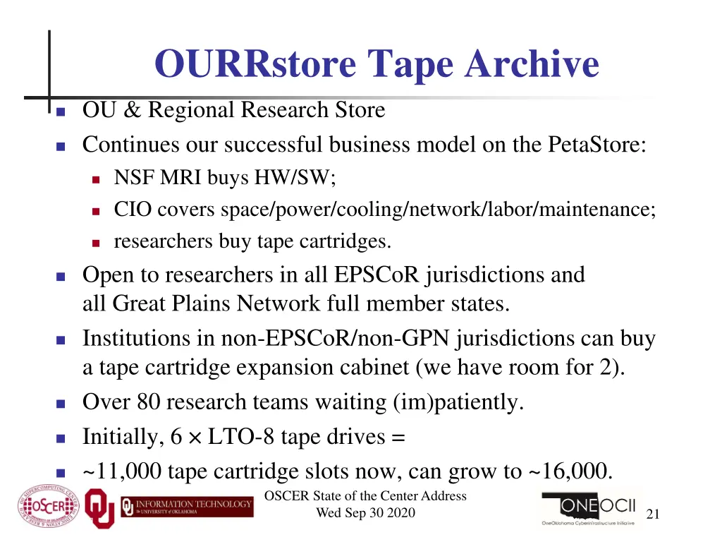 ourrstore tape archive