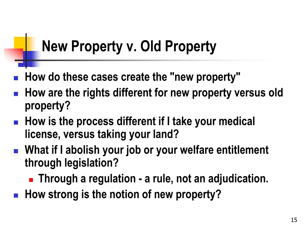 new property v old property