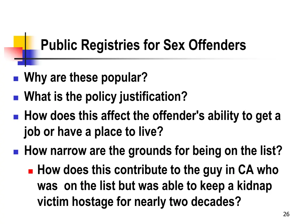 public registries for sex offenders