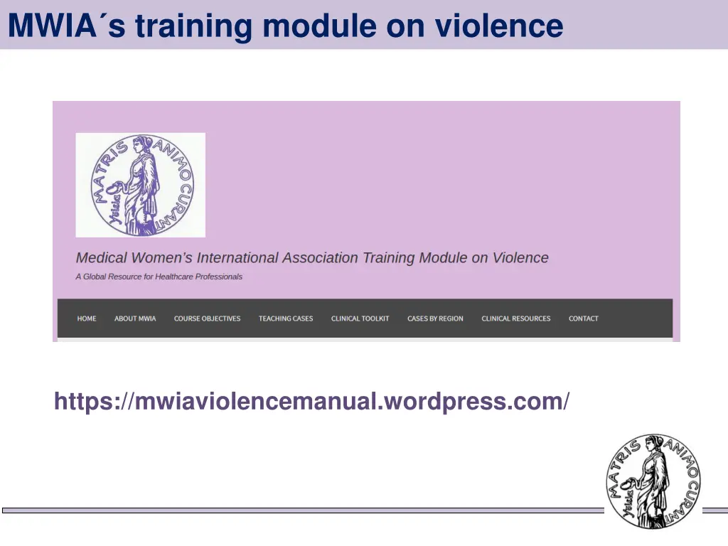 mwia s training module on violence