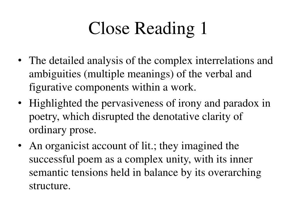 close reading 1