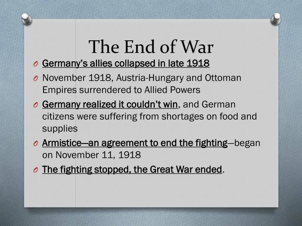 the end of war o germany s allies collapsed