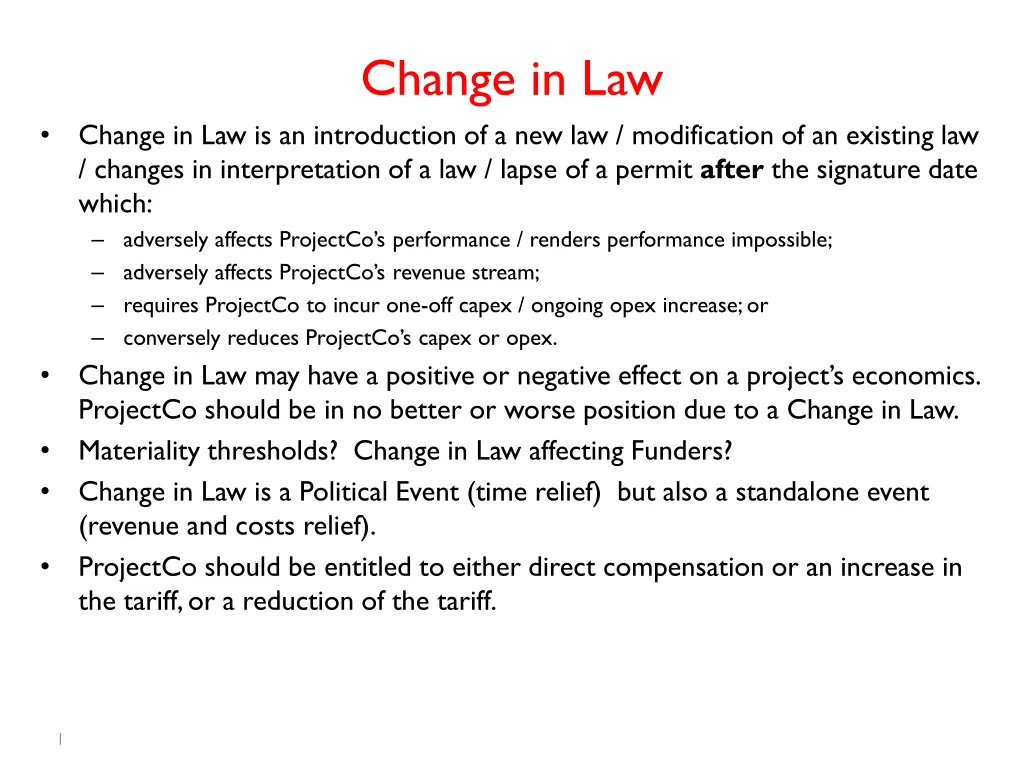 change in law