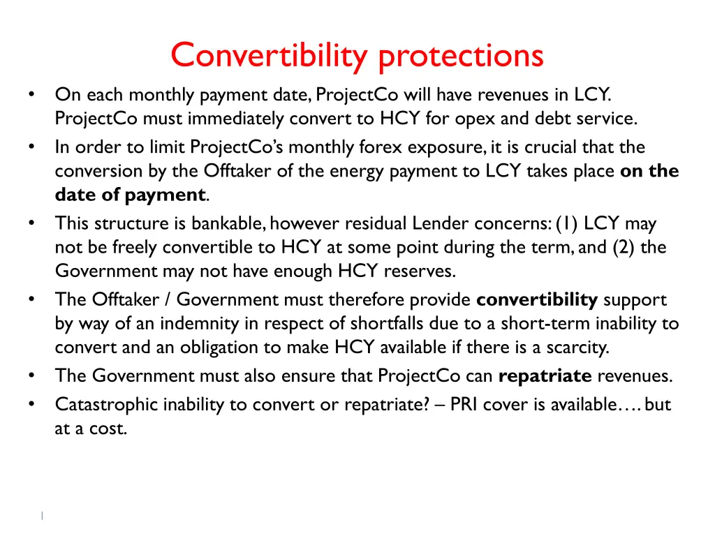 convertibility protections on each monthly