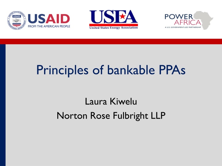 principles of bankable ppas