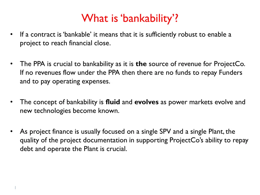 what is bankability