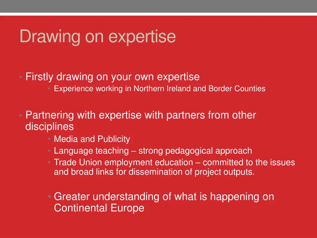 drawing on expertise