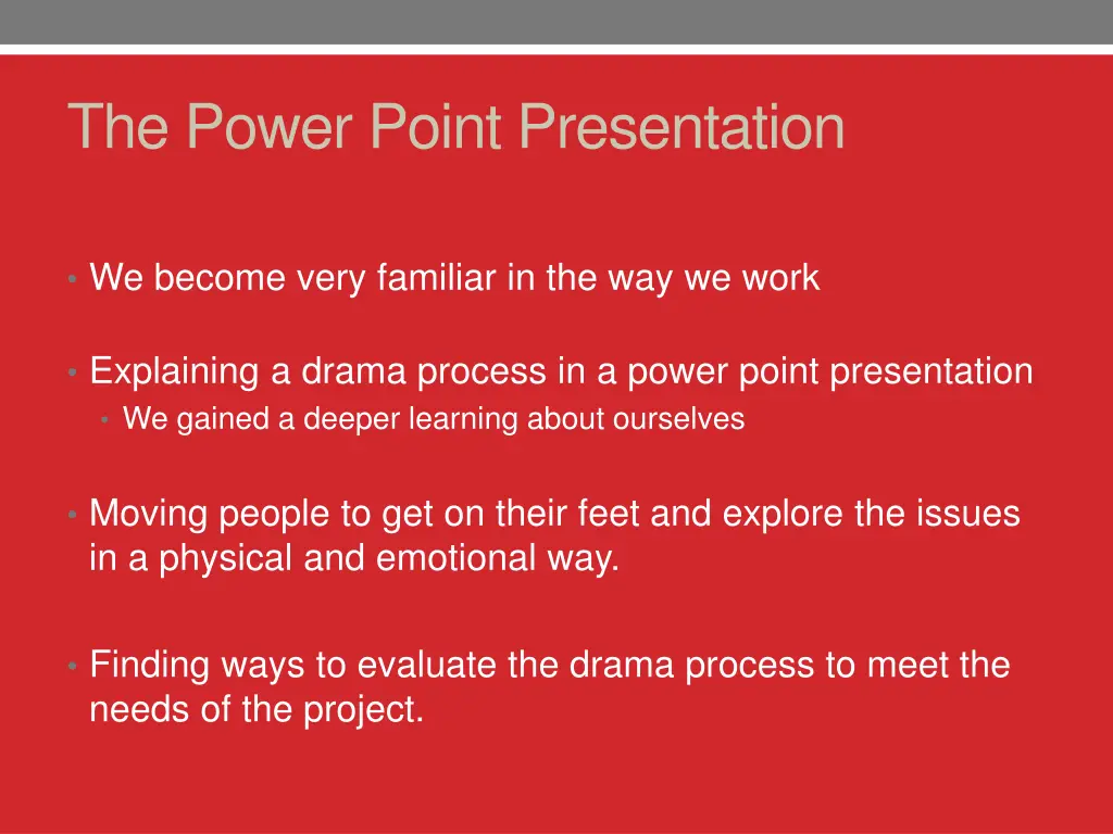 the power point presentation