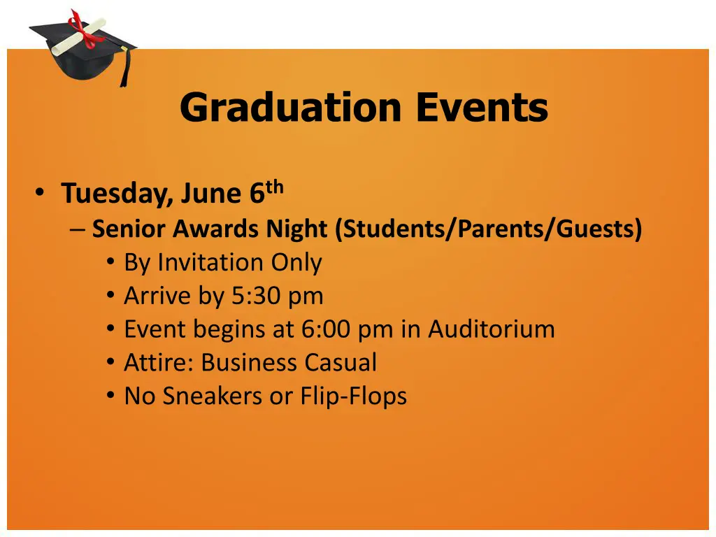 graduation events