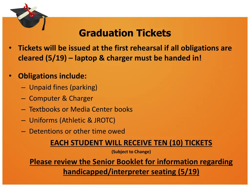 graduation tickets