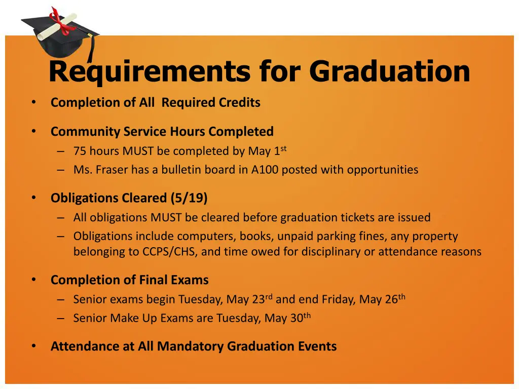 requirements for graduation