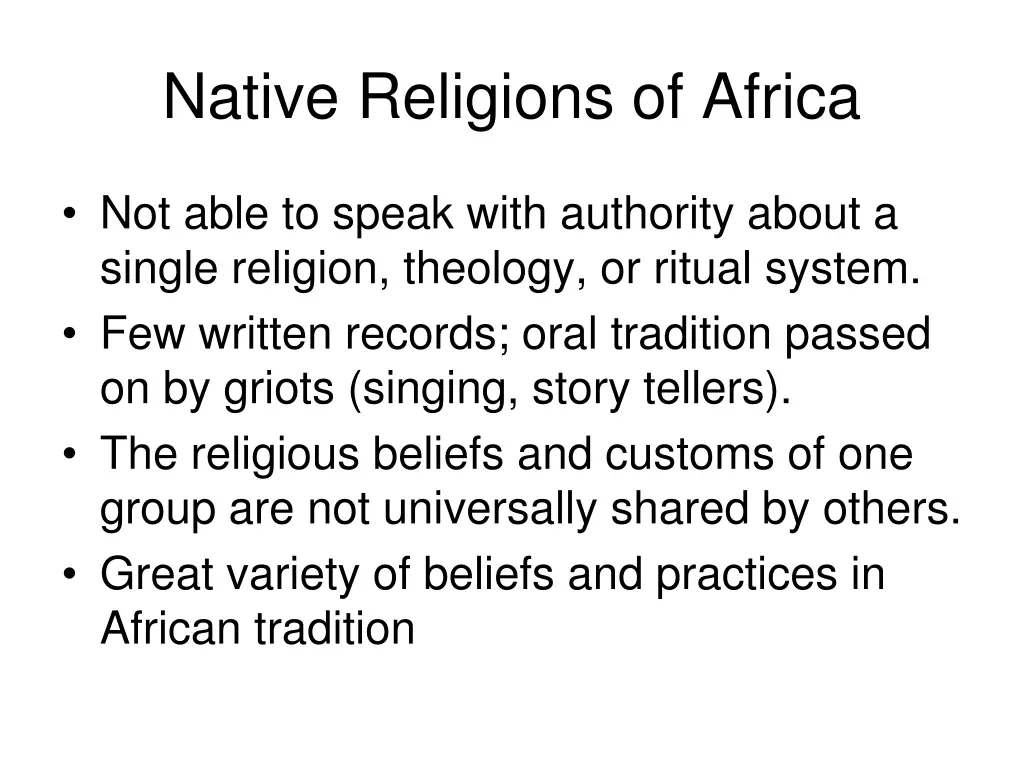 native religions of africa