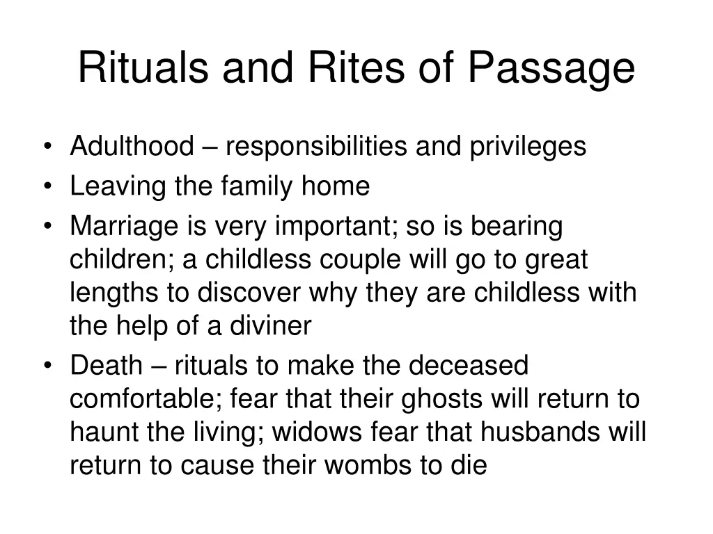 rituals and rites of passage 2