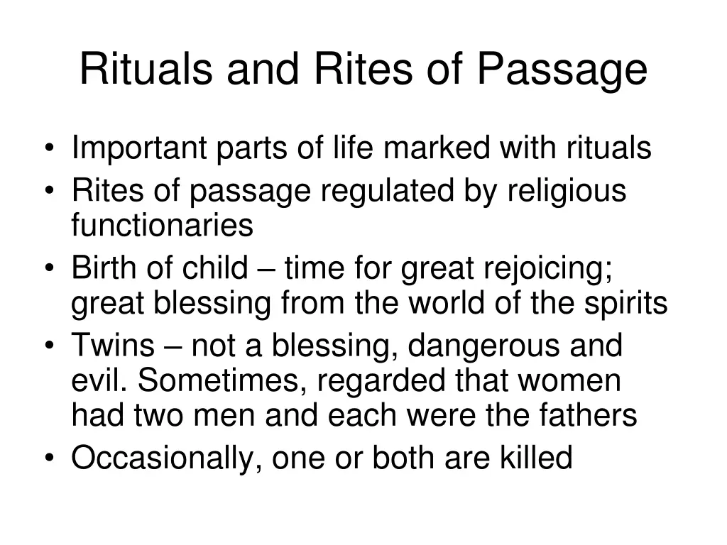 rituals and rites of passage