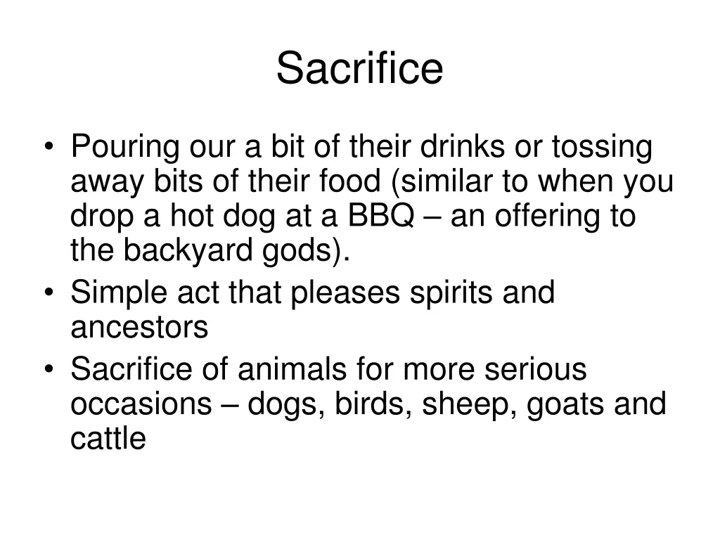 sacrifice