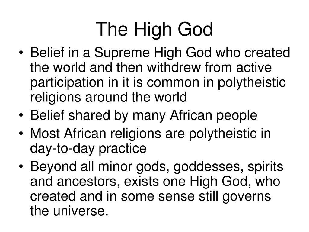 the high god