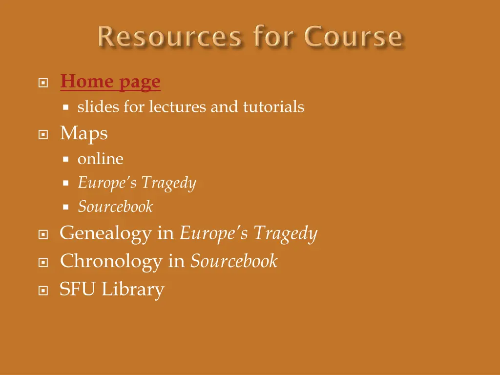 home page slides for lectures and tutorials maps