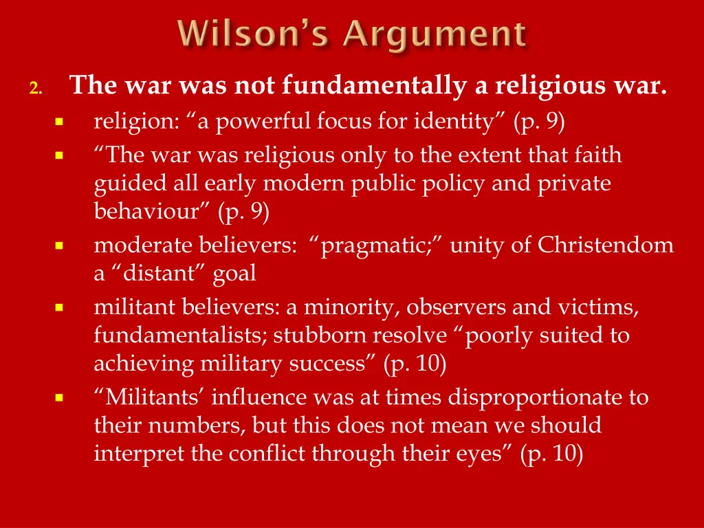 the war was not fundamentally a religious